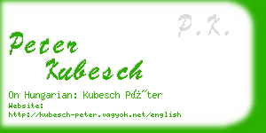 peter kubesch business card